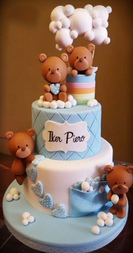 کیک با تم خرس تدی و بالن,کیک فانتزی جشن تولد با تم بالن و خرس تدی,کیک فانتزی با تم بالن و خرس تدی