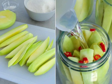 طرز درست کردن ترشی انبه سبز