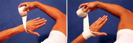 روش بستن باند بوکس, بستن باند بوکس با تمرین, بستن باند بوکس در خانه