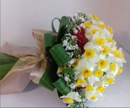 تزیین دسته گل نرگس, انواع تزیین دسته گل نرگس,مدل های شیک دسته گل نرگس