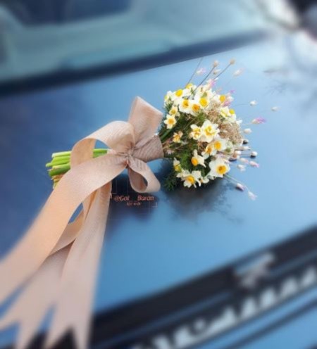 تزیین دسته گل نرگس, انواع تزیین دسته گل نرگس, دسته گل نرگس