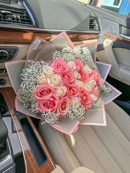  دسته گل عروسی زیبای صورتی