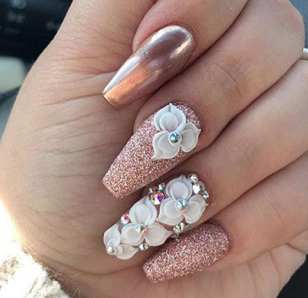 طراحی ناخن,مدل ناخن,مدل دیزاین برجسته ناخن