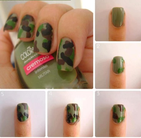 طراحی ناخن چریکی, طرح ناخن چریکی,کاشت ناخن ارتشی