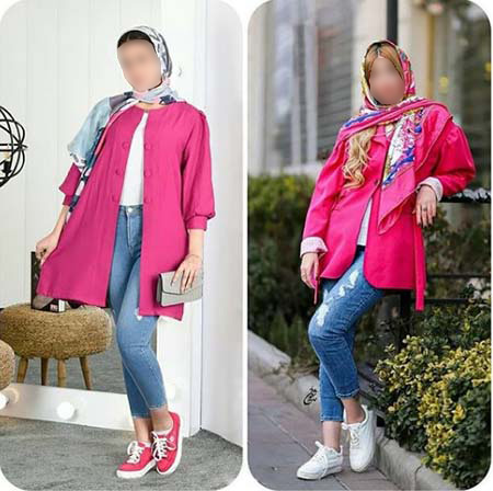 ست مانتو سرخابی بلند, ست مانتو سرخابی, مانتو سرخابی