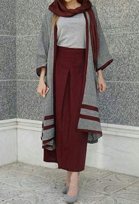 راهنمای ست کردن با مانتو خاکستری,بهترین ست های مانتو طوسی