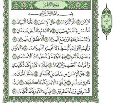 خواص ختم سوره الرحمن