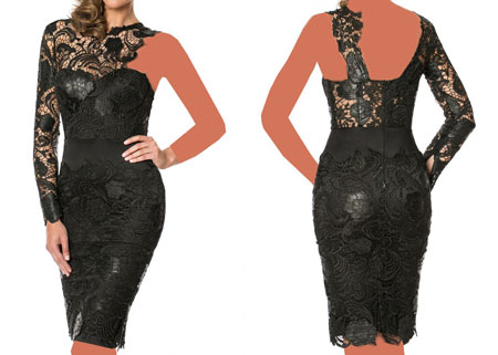 مدل لباس مجلسی با حریر, دوخت لباس مجلسی کوتاه با حریر و گیپور