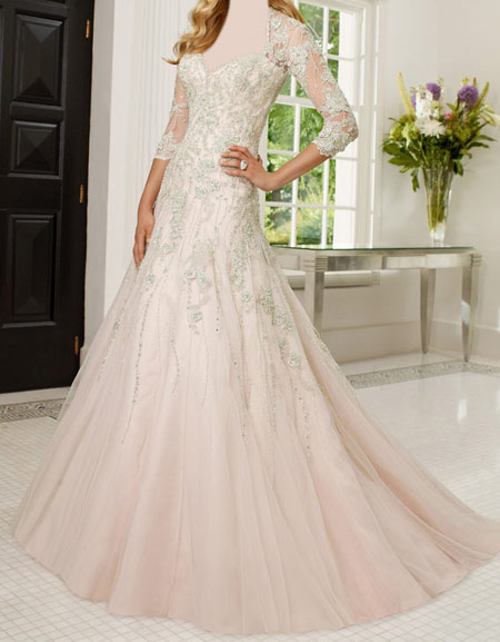 لباس عروس آستین کوتاه,مدل لباس عروس