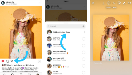 اشتراک گذاری پست اینستاگرام در استوری, نحوه استوری کردن پست دیگران در اینستاگرام