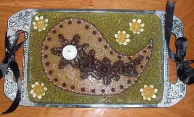 تزیین حلوا,تزیین کردن حلوا