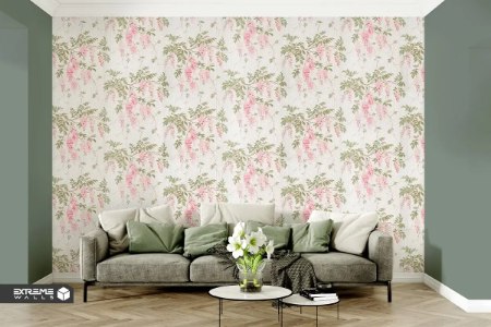 کاغذ دیواری گلدار برای پذیرایی