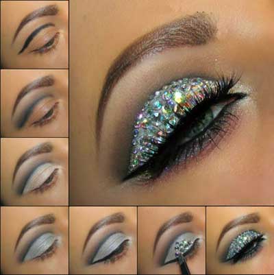 آرایش چشم,آرایش چشم براق ,آرایش چشم زیبا