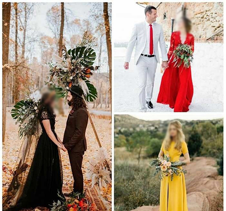 لباس عروس های فرمالیته, لباس فرمالیته عروس قرمز, لباس فرمالیته کوتاه با کتونی