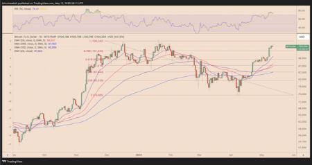 نمودار قیمت روزانه بیت کوین