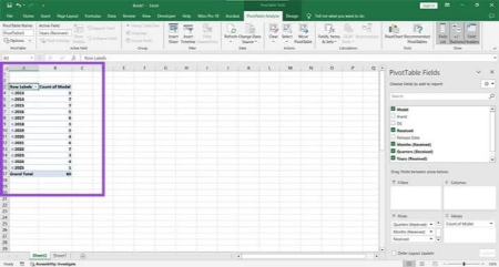 فیلتر جدول زمانی اکسل, فیلتر زمانی در اکسل