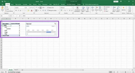 فیلتر جدول زمانی اکسل, فیلتر زمانی در اکسل