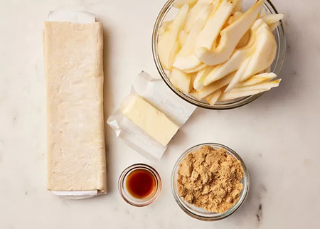 5 ماده برای تهیه تارت گلابی