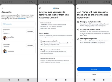 جدا کردن فیسبوک از اینستاگرام, راهنمای جدا کردن حساب اینستاگرام از فیسبوک