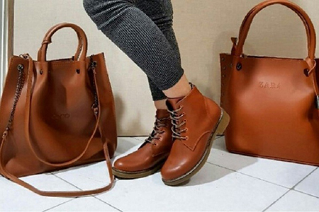 کفش عسلی, کیف عسلی, استایل ست کیف و کفش عسلی