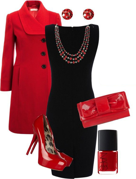 ست های شیک پاییزی و زمستانی,ست های قرمز و مشکی