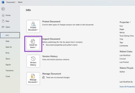 پاک کردن اطلاعات شخصی در Word, چگونه metadata را از Word حذف کنیم