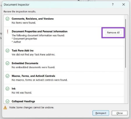 پاک کردن اطلاعات شخصی در Word, چگونه metadata را از Word حذف کنیم