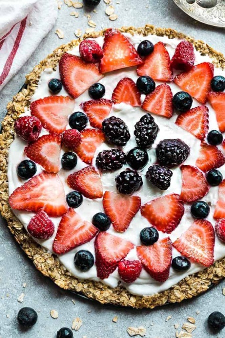 طرز درست کردن پیتزای میوه ای گرانولا