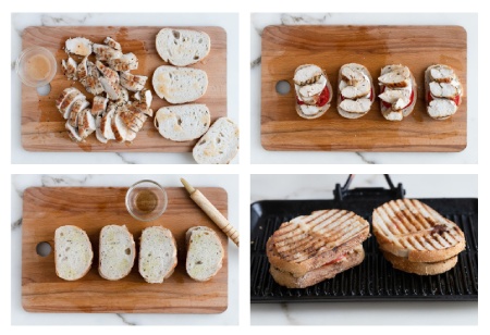 طرز درست کردن پانینی مرغ گریل شده با پنیر موزارلا