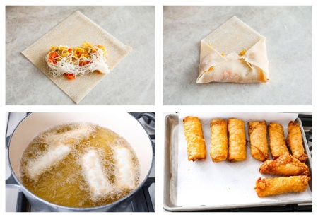 مراحل درست کردن اسپرینگ رول میگو