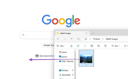 باز کردن تصاویر WebP در ویندوز, مشاهده WebP در مرورگر