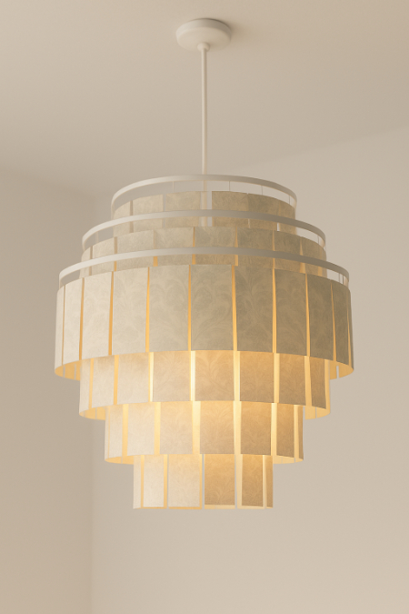 ساخت لوستر با کاغذ دیواری,لوستر کاغذی دست‌ساز