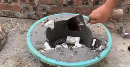 آموزش ساخت گلدان بزرگ, گلدان بتنی