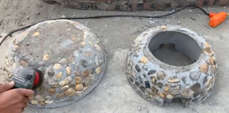 آموزش ساخت گلدان بزرگ, گلدان بتنی