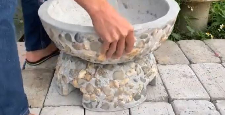 آموزش ساخت گلدان بزرگ, گلدان بتنی