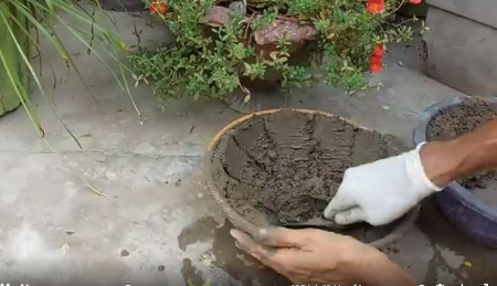 ساخت گلدان سیمانی,آموزش ساخت گلدان بتنی