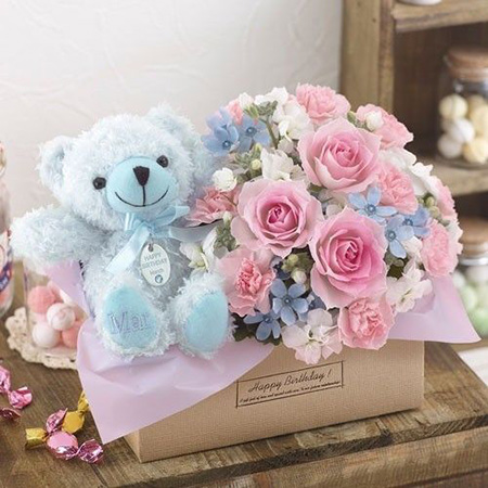 تزیین باکس گل و خرس لاکچری, انواع تزیین باکس گل و خرس, تزیین باکس گل و خرس برای ولنتاین