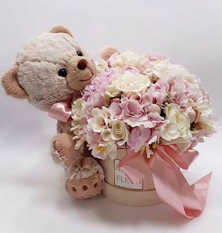 شیک ترین تزیینات باکس گل و خرس, تزیین باکس گل و خرس شیک, طرح های شیک از تزیین باکس گل و خرس