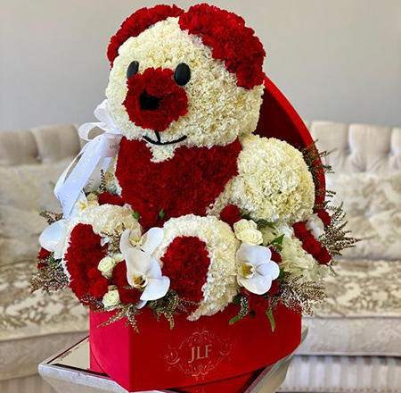 انواع تزیین باکس گل و خرس, تزیین باکس گل و خرس برای ولنتاین, تزیین باکس گل و خرس ولنتاین