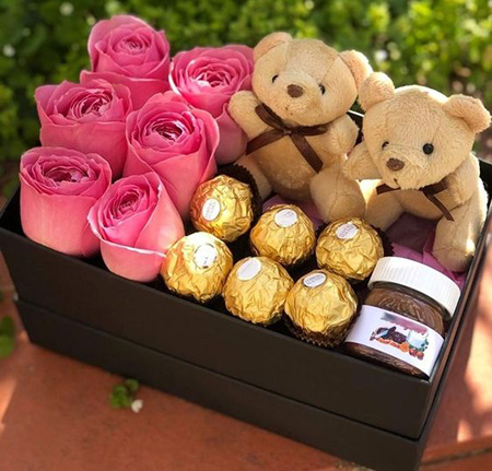 تصاویری از تزیین باکس گل و خرس, شیک ترین تزیینات باکس گل و خرس, تزیین باکس گل و خرس شیک