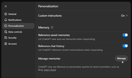 حذف حافظه ChatGPT, حذف داده‌های ChatGPT