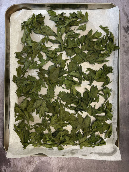خشک کردن برگ کرفس, طرز خشک کردن برگ کرفس