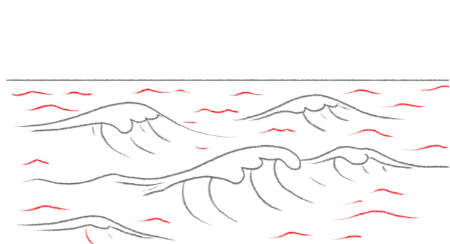 آموزش تصویری کشیدن اقیانوس