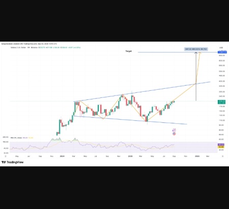 نمودار هفتگی SOL/USD