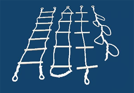 نردبان طنابی, بالا رفتن از نردبان طنابی, مدل های مختلف نردبان طنابی