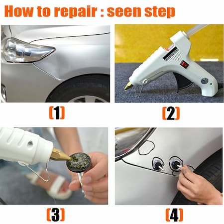 صافکاری خودرو, انواع روش های صافکاری بدون رنگ, صافکاری با چسب حرارتی و میخ