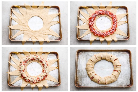 مواد لازم برای تهیه حلقه پیتزای هلالی