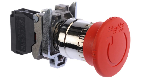 دکمه توقف اضطراری, دکمه فشاری قرمز صنعتی