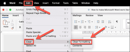 رفع مشکل قالب‌بندی در Word, تمیز کردن فرمت متن در ورد