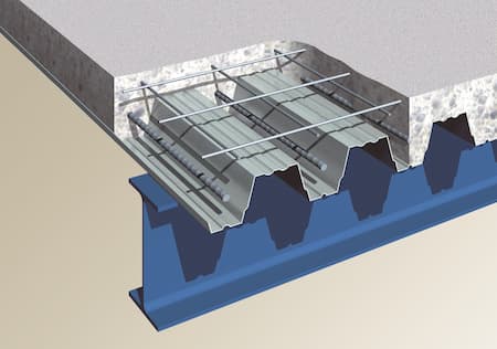 عرشه فولادی, عرشه فولادی ابعاد, کاربرد عرشه فولادی برای ساخت سقف 